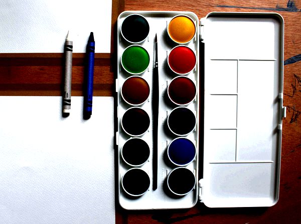 watercolor crayon supplies