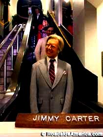 President Carter on the escalator.