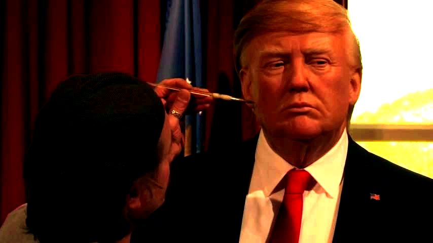Presidential jesse trump wax figure unveiled at madame tussauds handprint impressions from